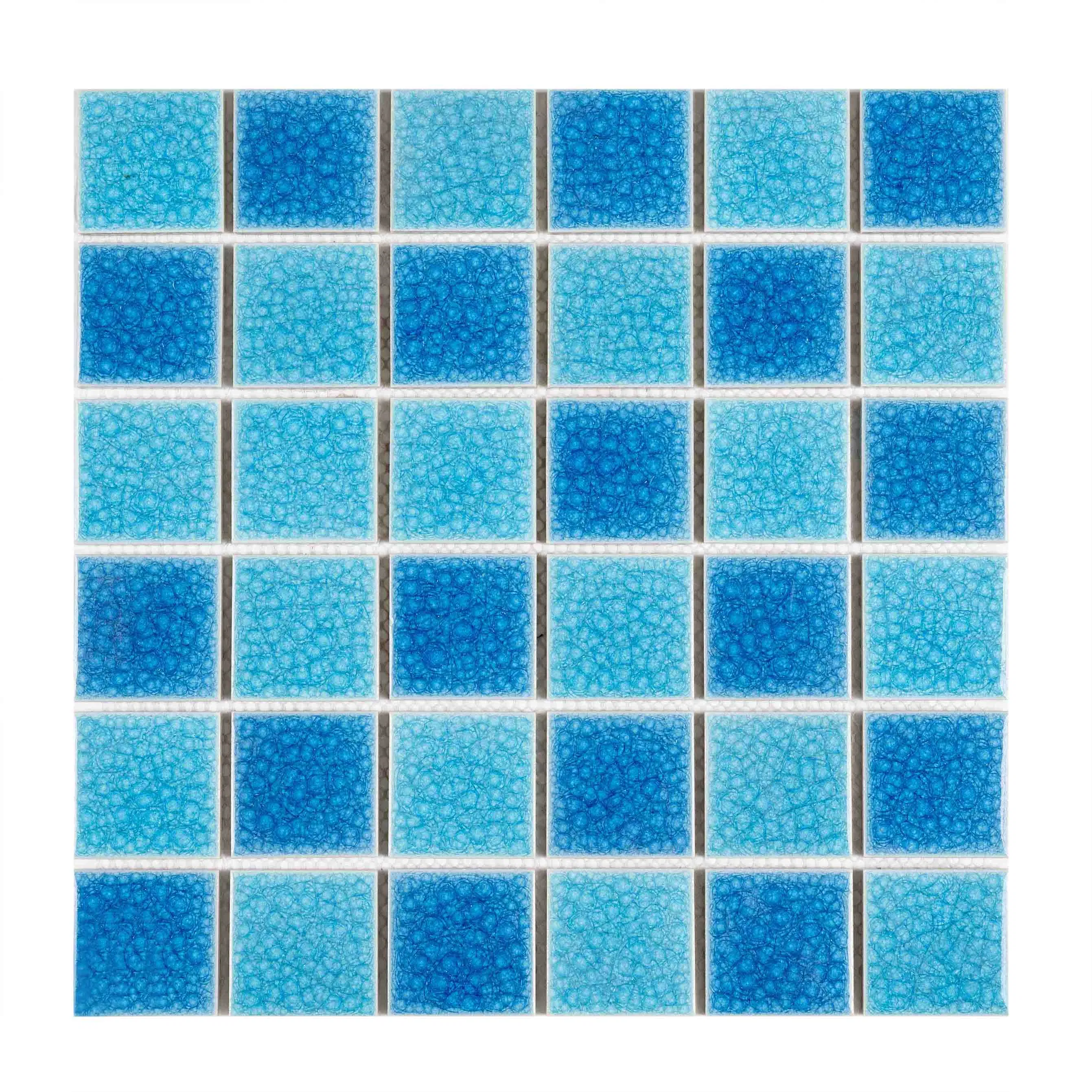 China Hot Sale Blue and Green Glossy Swimming Pool Mosaic Tile for Sale