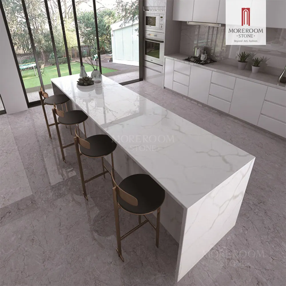 OEM ODM Free Sample Chinese Manufacturer White Marble Look Kitchen Quartz Countertops
