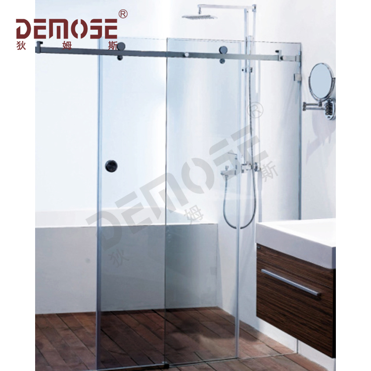 Luxury Modern Bathroom Frameless Glass Shower Enclosure with Sliding Door Stainless Steel