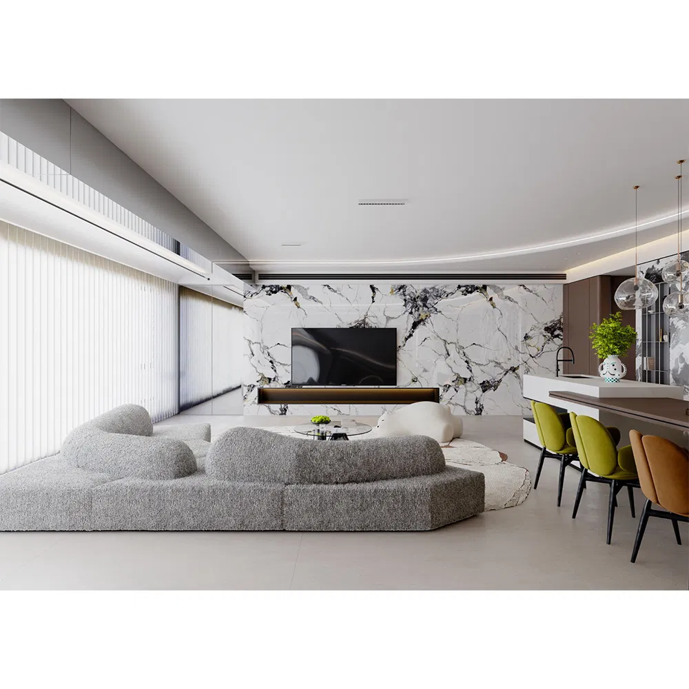 Colorful Kitchen TV Background Marble Tile Polished Sintered Stone Slabs