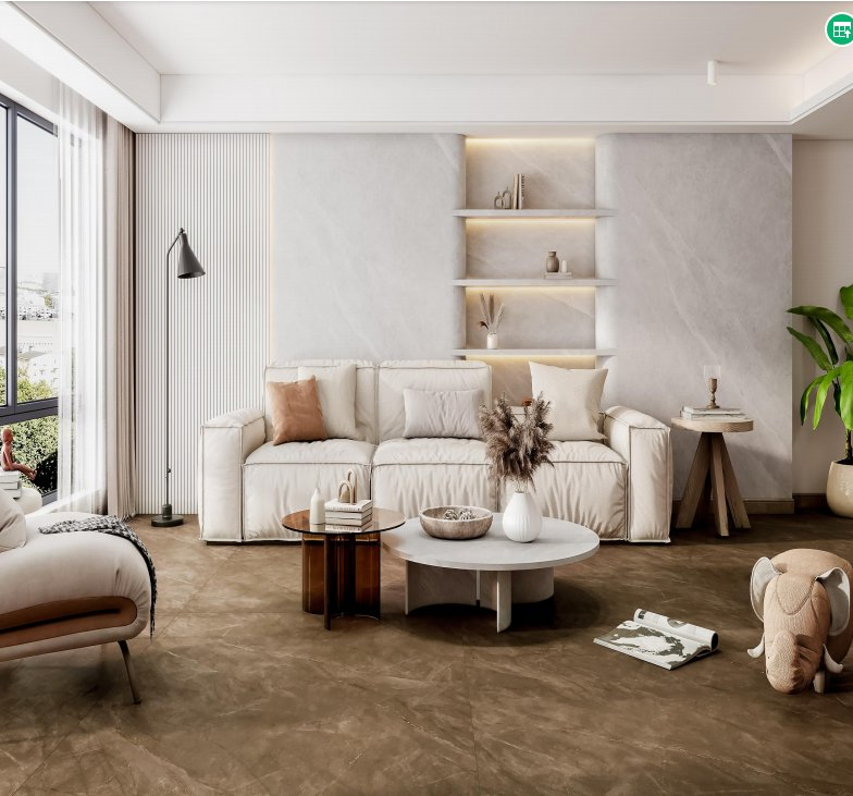 Brown Sintered Stone High Hardness Porcelain Slab Fireplace &amp; Commercial &amp; Coffee Table