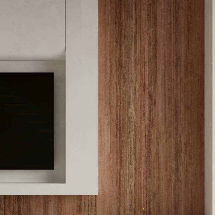 Sintered Stone Marble Travertine Red Color Slab 1200X2700X6mm