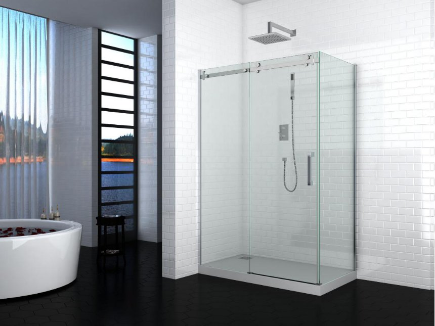 Clear Tempered Glass Door Frameless Bathroom Free Standing Shower Enclosure
