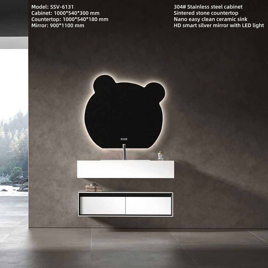 1000mm Wall Hung Bathroom Vanity Unit with LED Lighted Smart Mirror Ssv6131