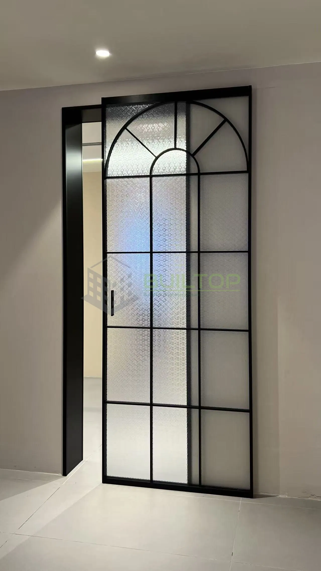 Interior Frameless Concealed Wall Mounted Hidden Track Solid Wood Sliding Door Ghost Door
