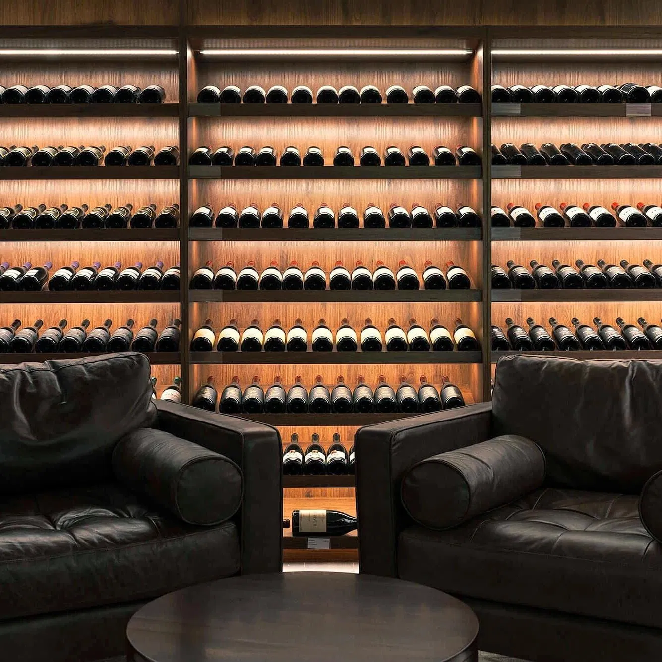 Premium Custom Walk-in Wine Cellar in North American Black Walnut