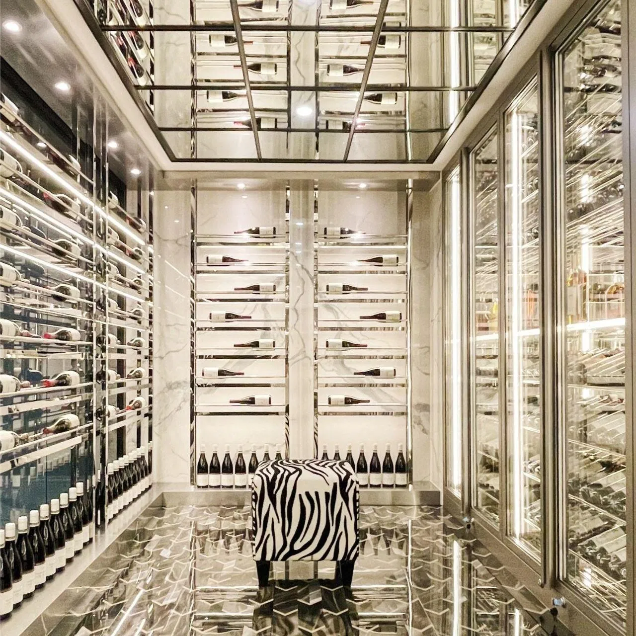 Customizable Luxury Walk-in Wine Cellar with Durable Stainless Steel