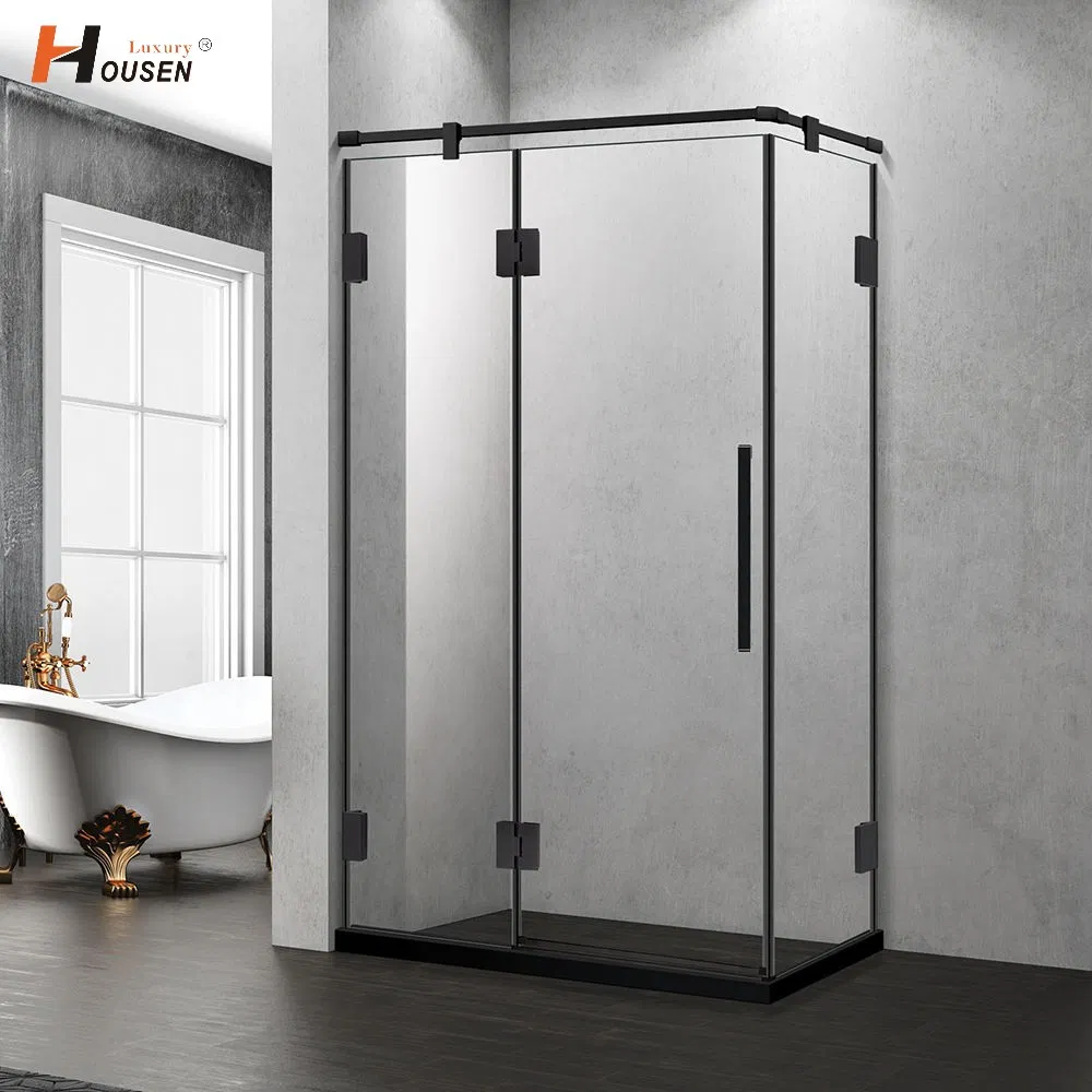 Factory High Quality High End Hinged Frameless Glass Shower Enclosure
