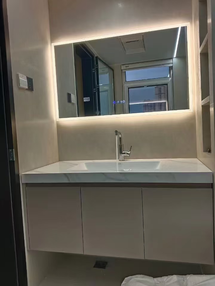 800mm Wall Hung Stainless Steel Bathroom Vanity Unit with LED Lighted Smart Mirror Ssv6133