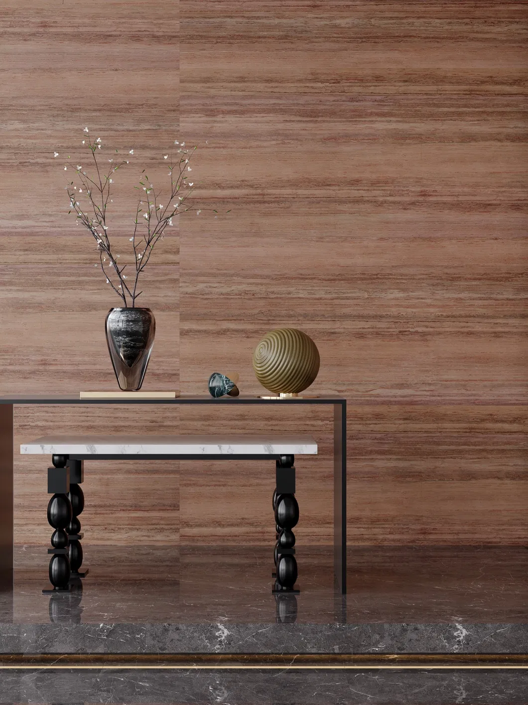 Travertine Red Slab 4