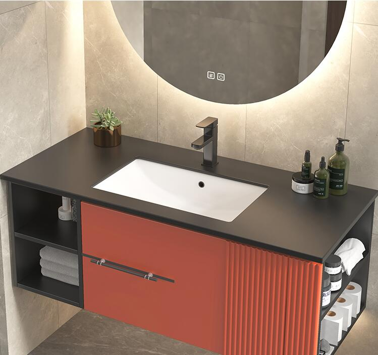 Rotundity Mirror Vanity Bathroom Cabinet Units with Sink and Tap