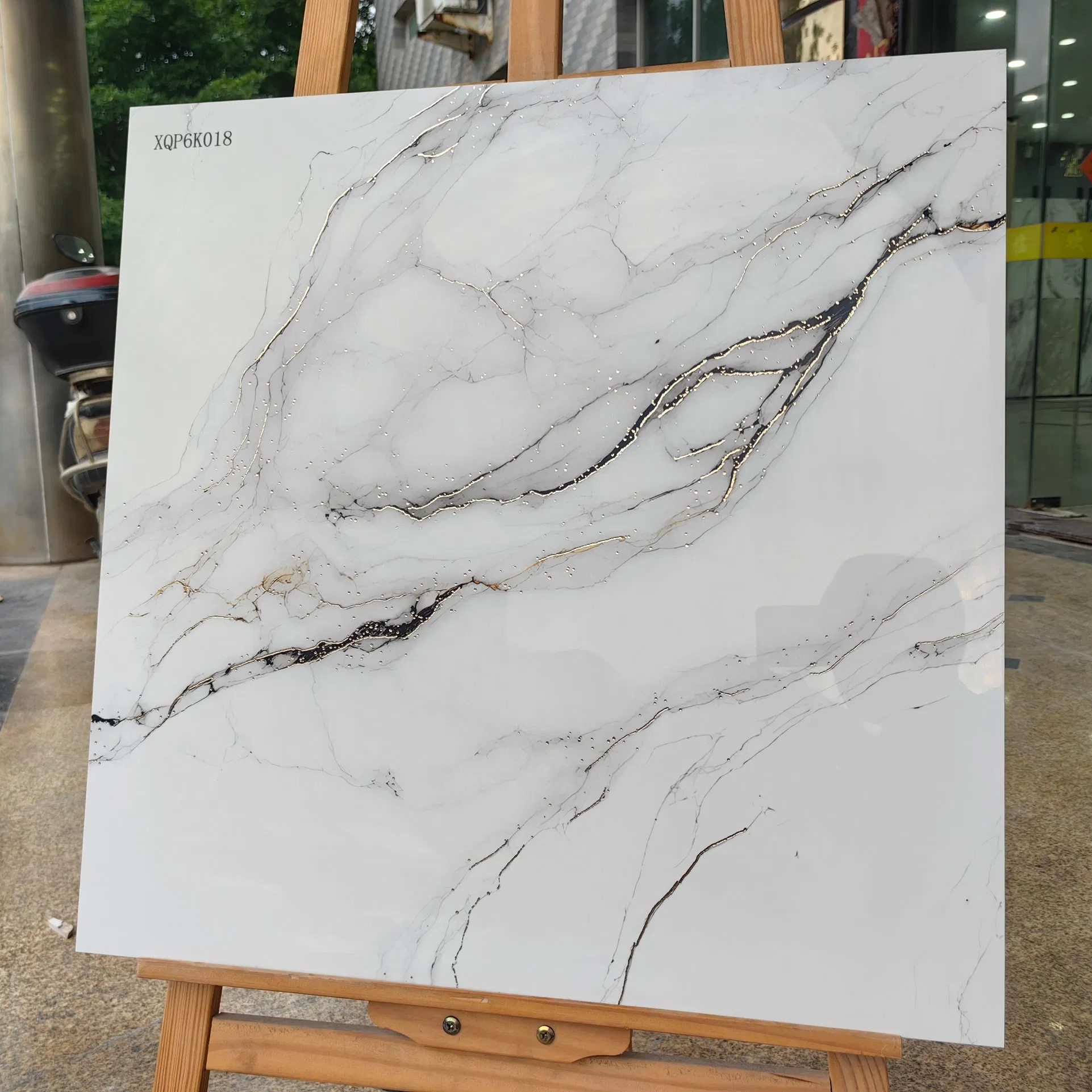 60X60cm Glazed Ceramic Crystal Porcelain Wall Floor Tiles with Gold and Silver