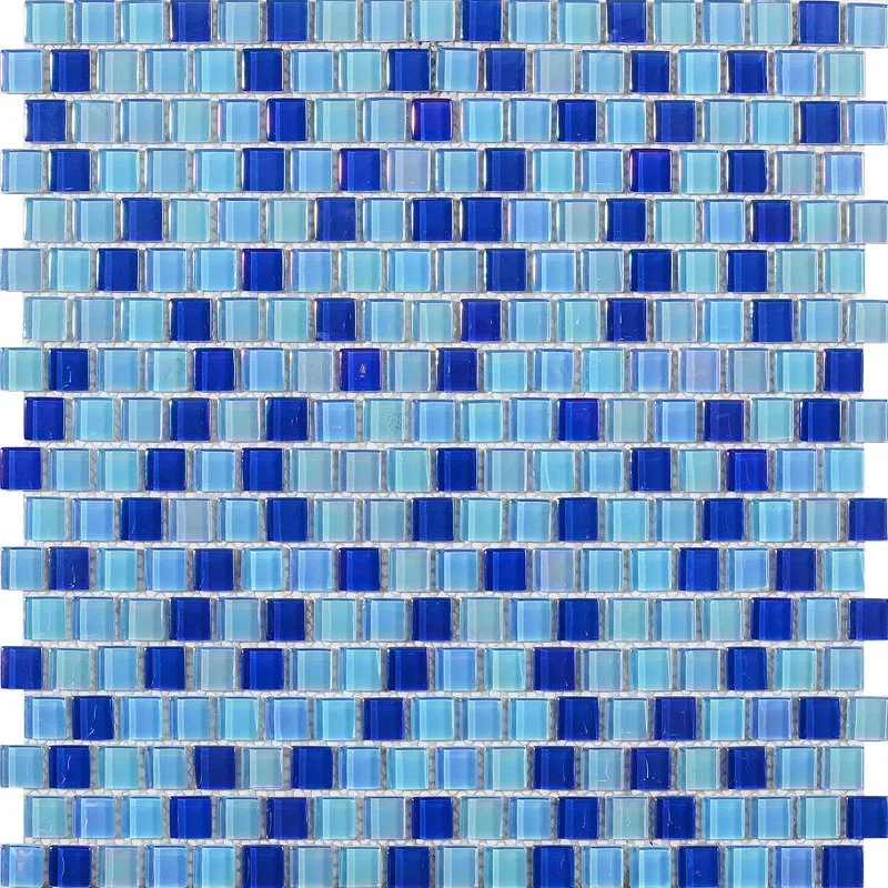 Outdoor Hot Melt Glass Mosaic Manufacturer Cobalt Blue Swimming Pool Tiles