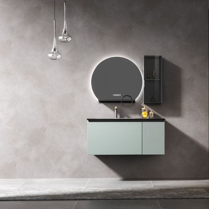 1000mm Wall Hung Stainless Steel Bathroom Vanity Unit with Bath Mirror Ssv6153