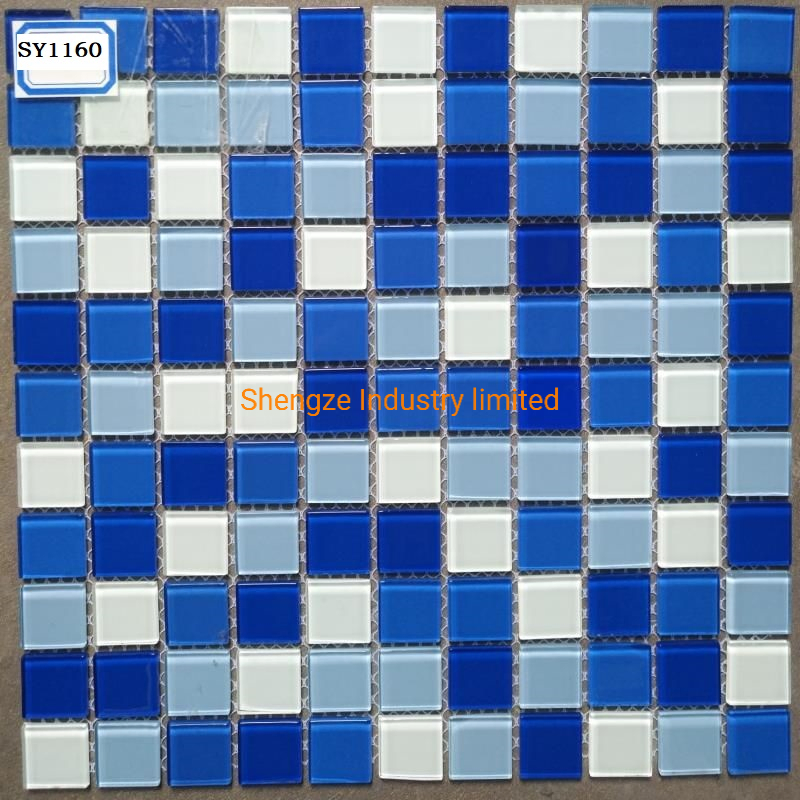 Swimming Pool Tile Blue Glass Pool Mosaic