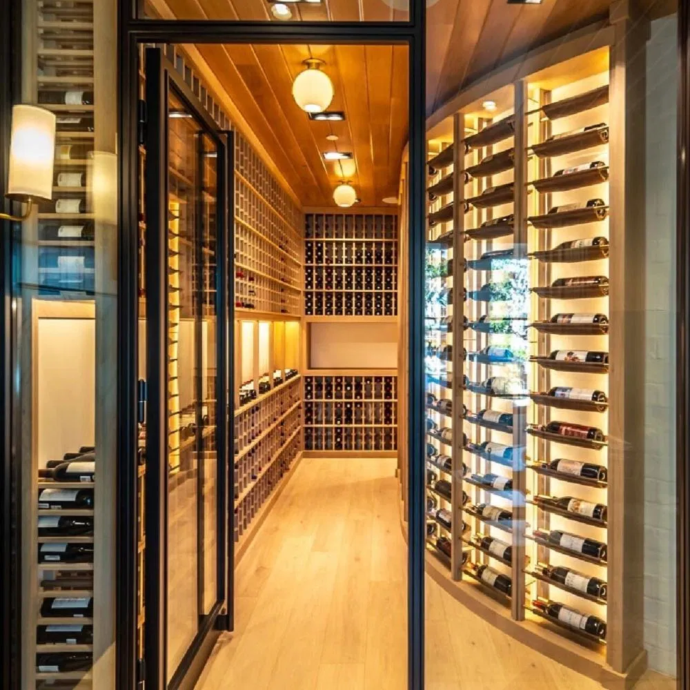 Luxury Walk-in Wine Cellar with Durable Stainless Steel Features