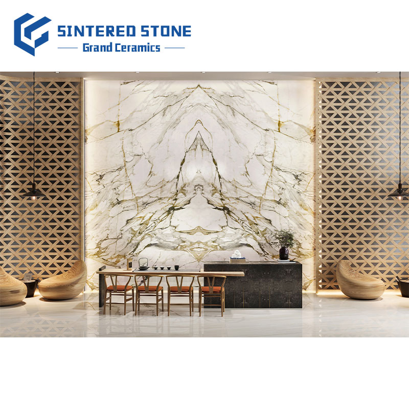 Minimalist Style Big Size Book Match Sintered Stone Matte Glazed Polished Porcelain Slabs for Hotel Living Room Dining Floors