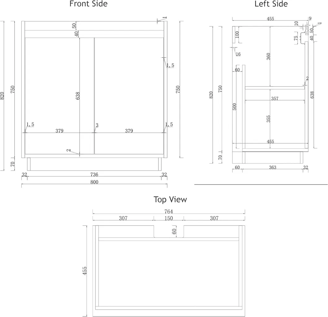 Floor Standing Vanity Unit View 3