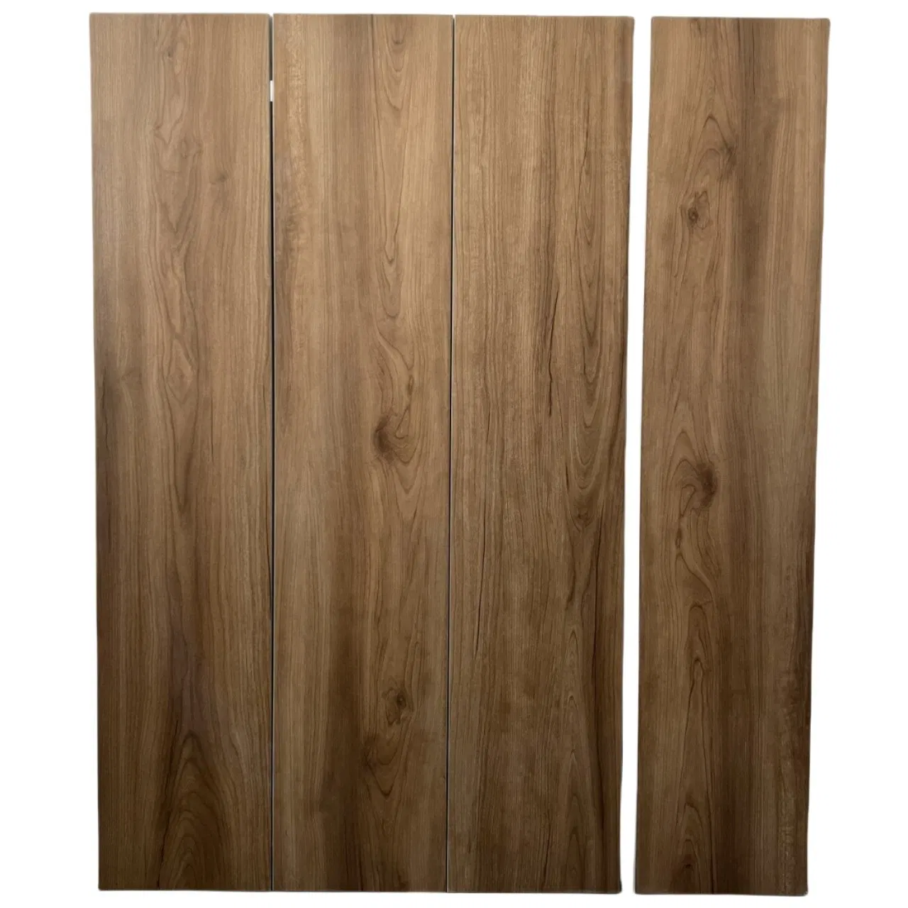 Carved Wood Planks Grained Embossed Matt Ceramic Porcelain Wall Floor Tiles