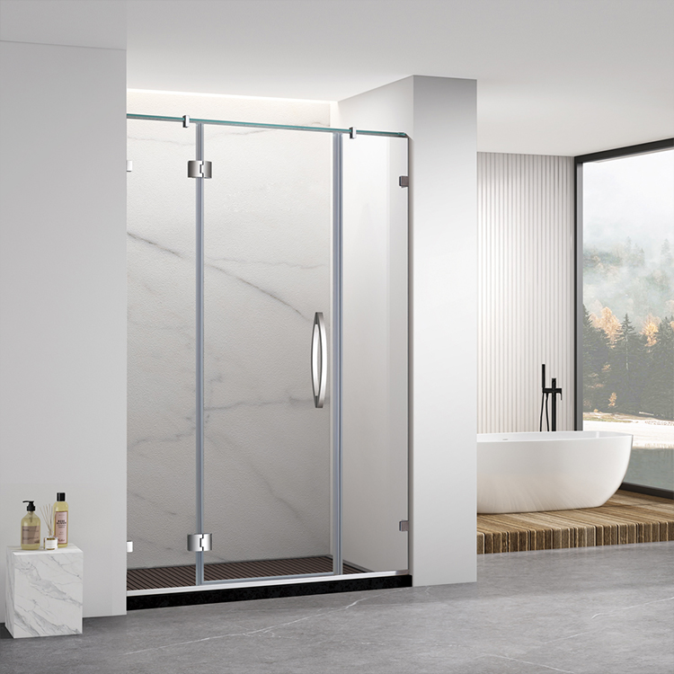 Simple Design Rectangular Frameless Tempered Glass Single Swing Door Shower Enclosure