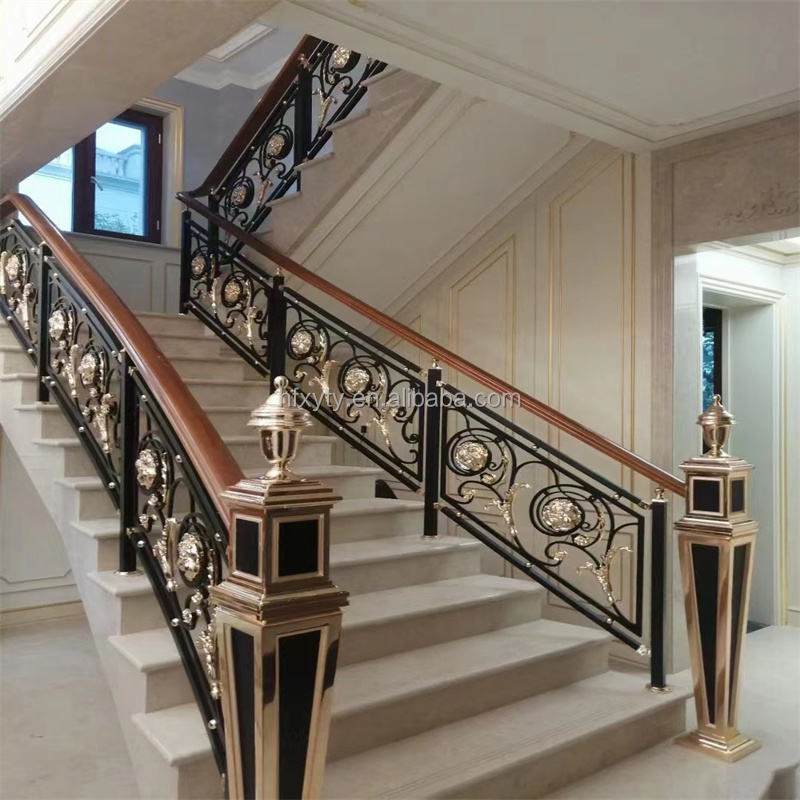 Anti-Rust Wrought Iron Exterior Railing Cable Handrail System Designs