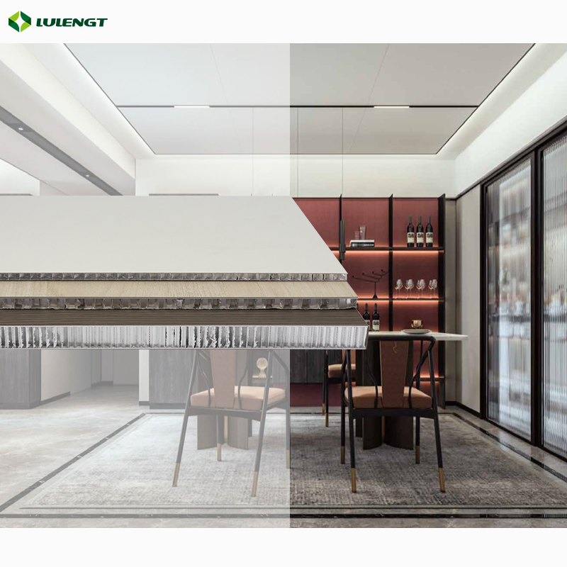 Lulengt Interior Decorative Lightweight Acoustic Sheet 6-18mm Kitchen Cabinet Aluminum Honeycomb Panel Indoor Kitchen Cabinet Board Door Ceiling Wall Panels