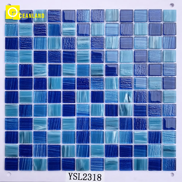 Wholesale Kitchen Subway Wall Decor 304X304 Waterproof Glass Pool Crystal Mosaic Tiles
