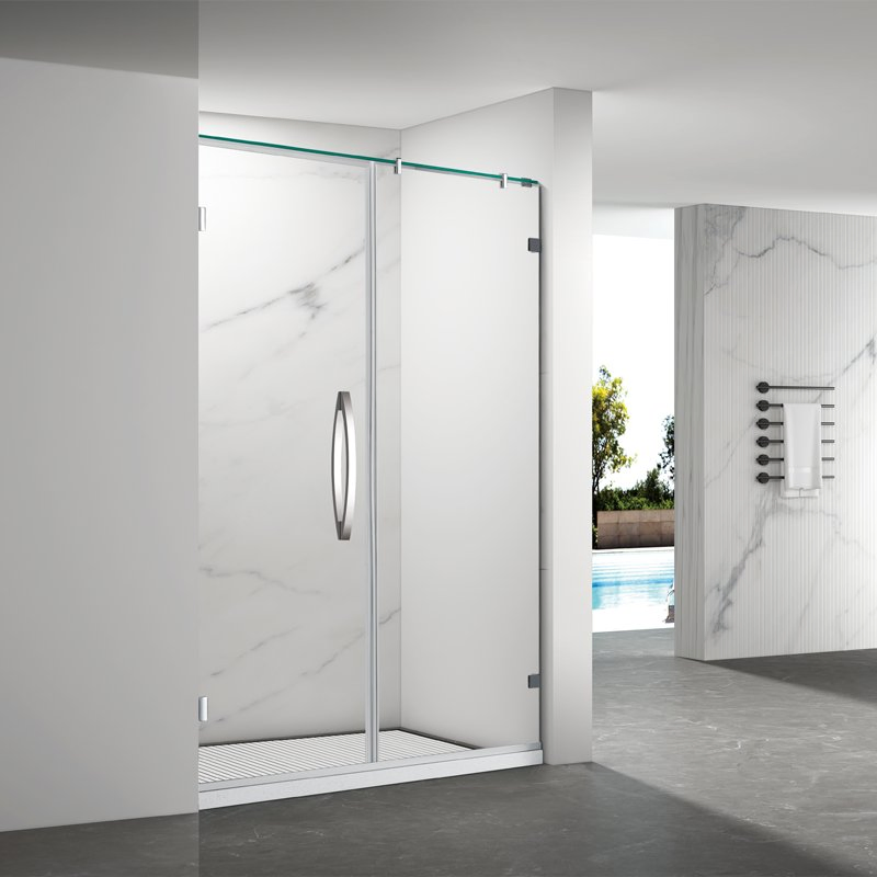 Simple Design Rectangular Frameless Tempered Glass Single Swing Door Shower Enclosure