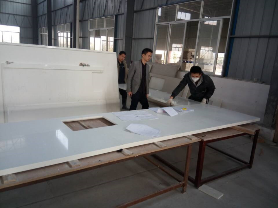 Acid-Resistant Pure White Quartz Stone Countertops for Kitchen/Bathroom/Island Customized