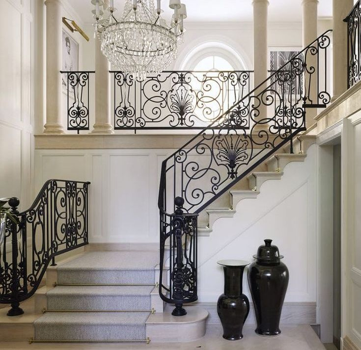 Modern Wrought Iron Artistic Pattern Staircase for Villas DIY Installation Stainless Steel Railings for Deck Flooring Railings