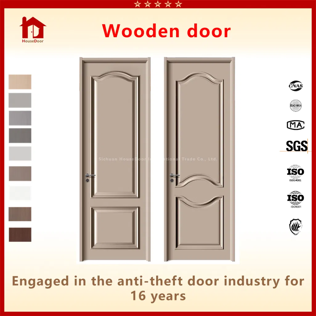 Luxury Wooden &amp; Engineered Wood Composite Interior Doors for Entrance, Security Exterior &amp; Aluminum/Sliding Door Option, Flush Design with Walnut Veneer