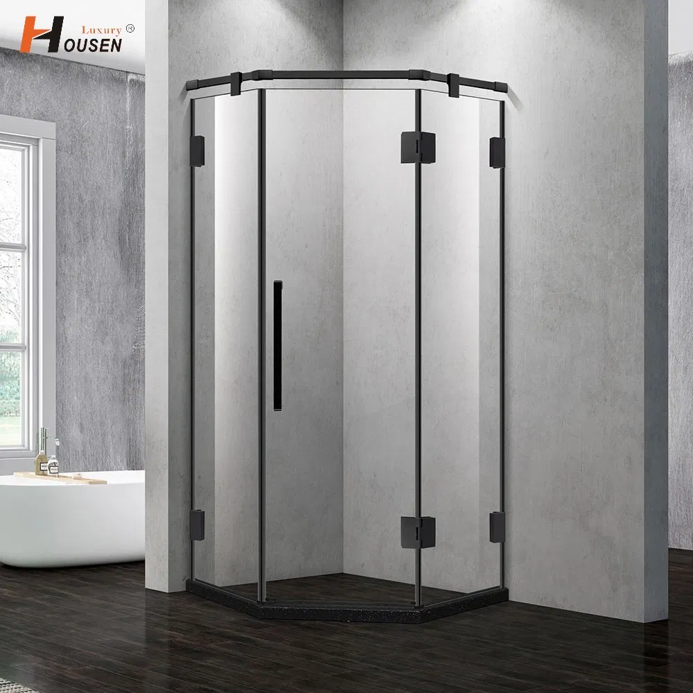 Factory High Quality High End Hinged Frameless Glass Shower Enclosure