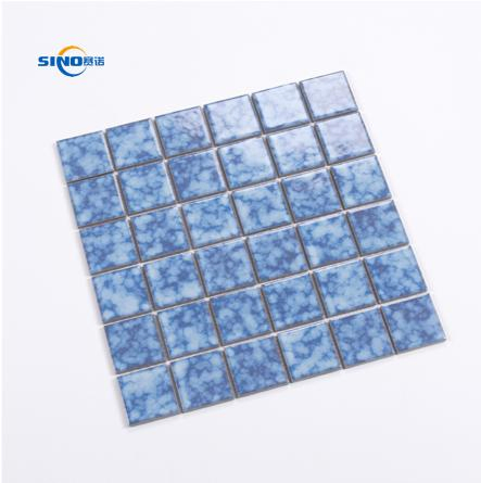 Various Types Swimming Pool Mosaic Hot-Melting Glass Mosaic Porcelain Mosaic Iridescent or Crystal Blue Mosaic Tile