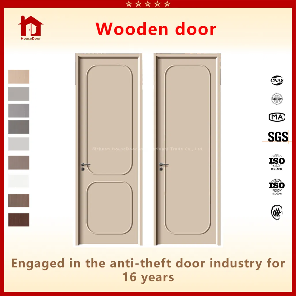 Luxury Wooden &amp; Engineered Wood Composite Interior Doors for Entrance, Security Exterior &amp; Aluminum/Sliding Door Option, Flush Design with Walnut Veneer