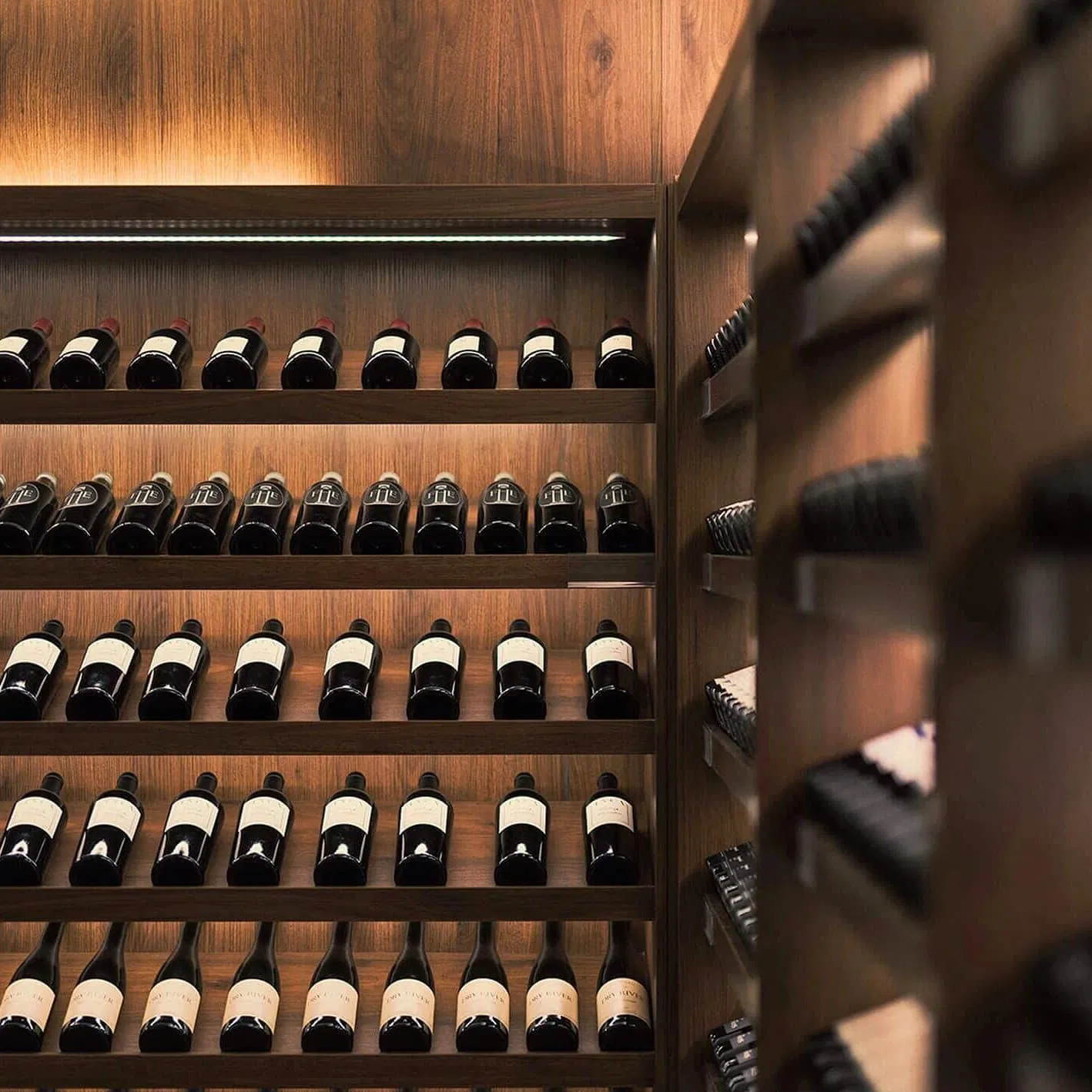 Premium Custom Walk-in Wine Cellar in North American Black Walnut