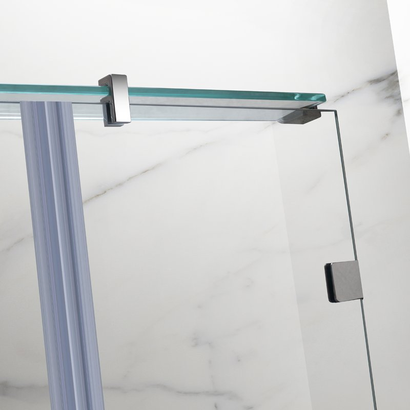 Simple Design Rectangular Frameless Tempered Glass Single Swing Door Shower Enclosure