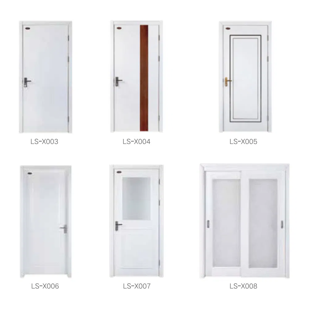 Lesso Fireproof Door Customized Wooden Doors Interior WPC Aluminum Raised Flat Hinged Sliding Doors for Apartment