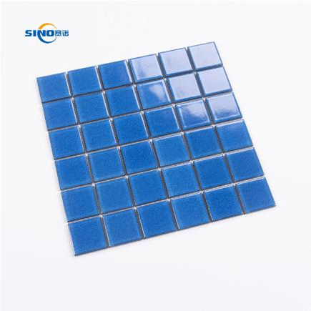 Various Types Swimming Pool Mosaic Hot-Melting Glass Mosaic Porcelain Mosaic Iridescent or Crystal Blue Mosaic Tile