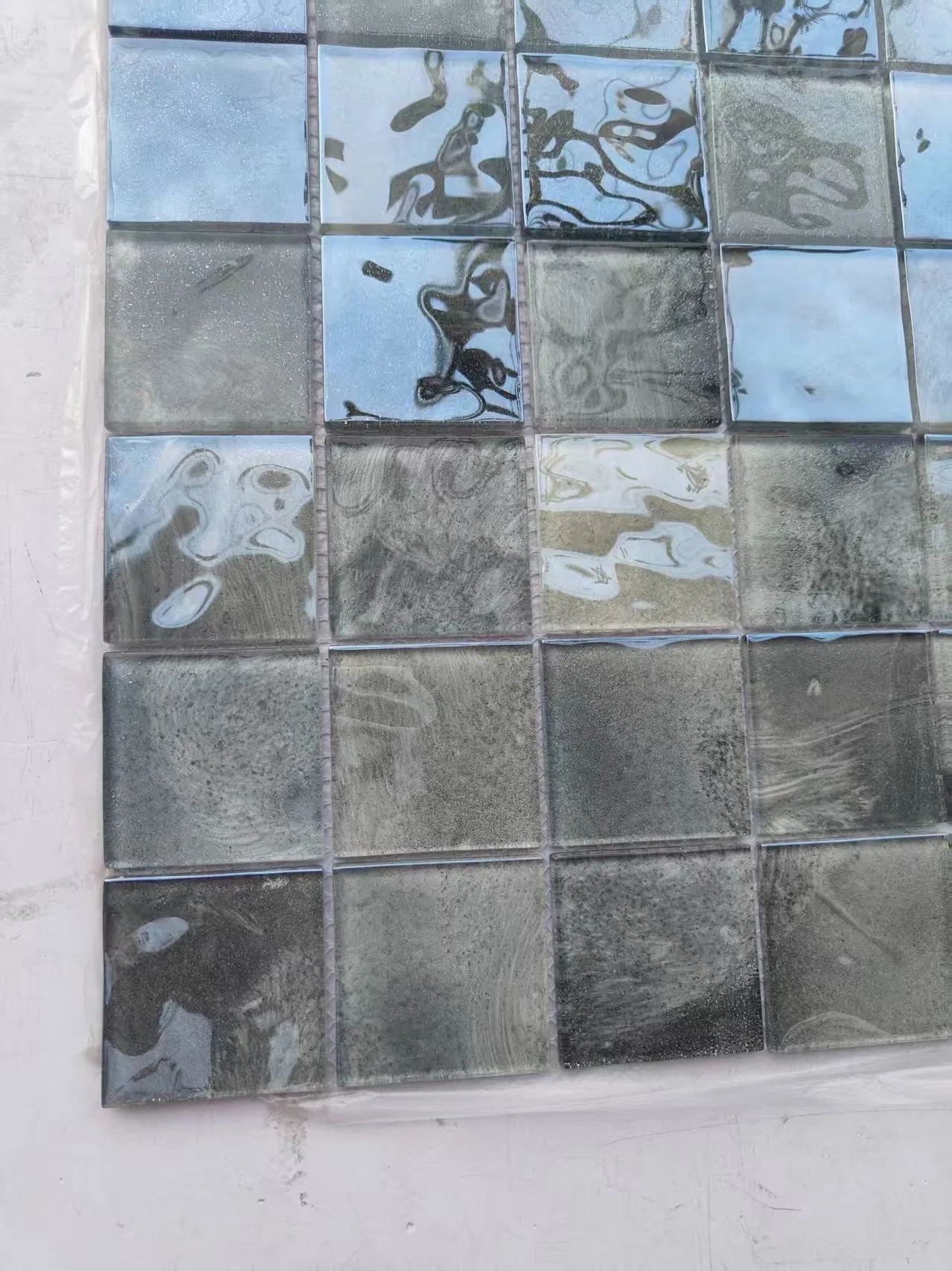 Glass Bathroom Mosaic Pool Glass Grey Tile Outdoor