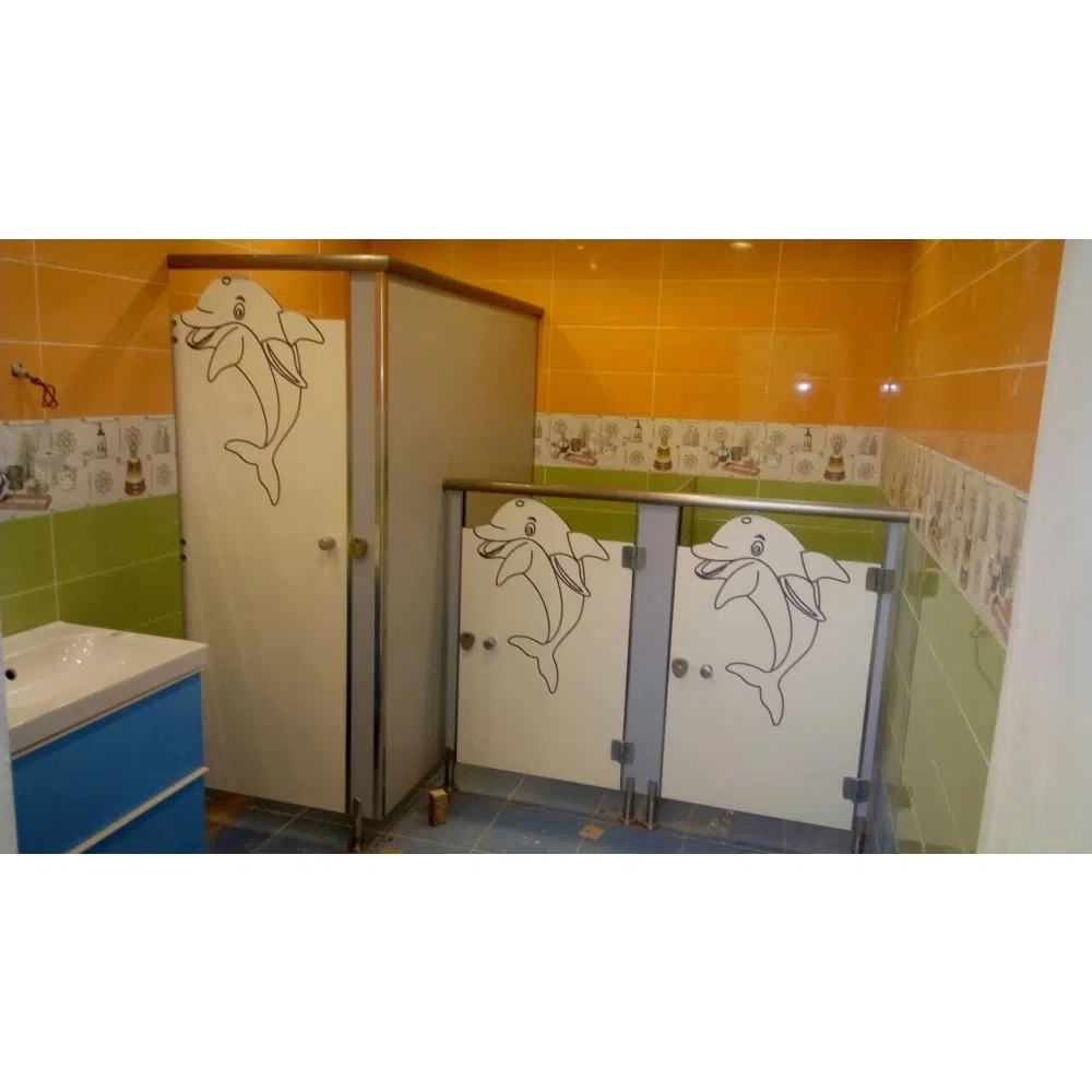Custom Sizes HPL Laminate Floor Braced Solid Toilet Cubicles Board System for Toilet Partition