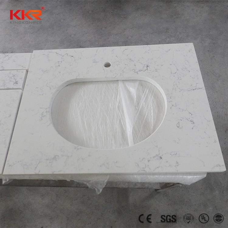 Artificial Marble Engineered Sparkle Quartz Stone Kitchen Countertop