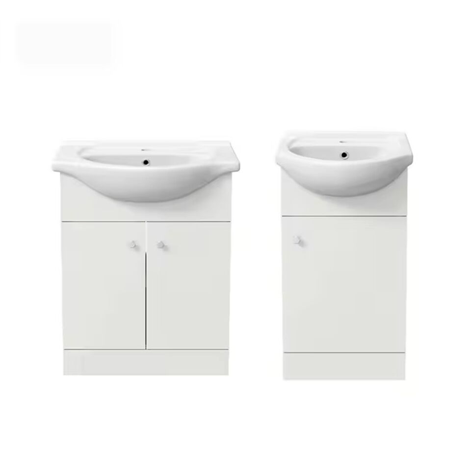 Yj Modern High Quality Floor Standing 2doors and 3drawers Vanity Unit with Round Basin 1050mm Wide - White Bathroom Vanities