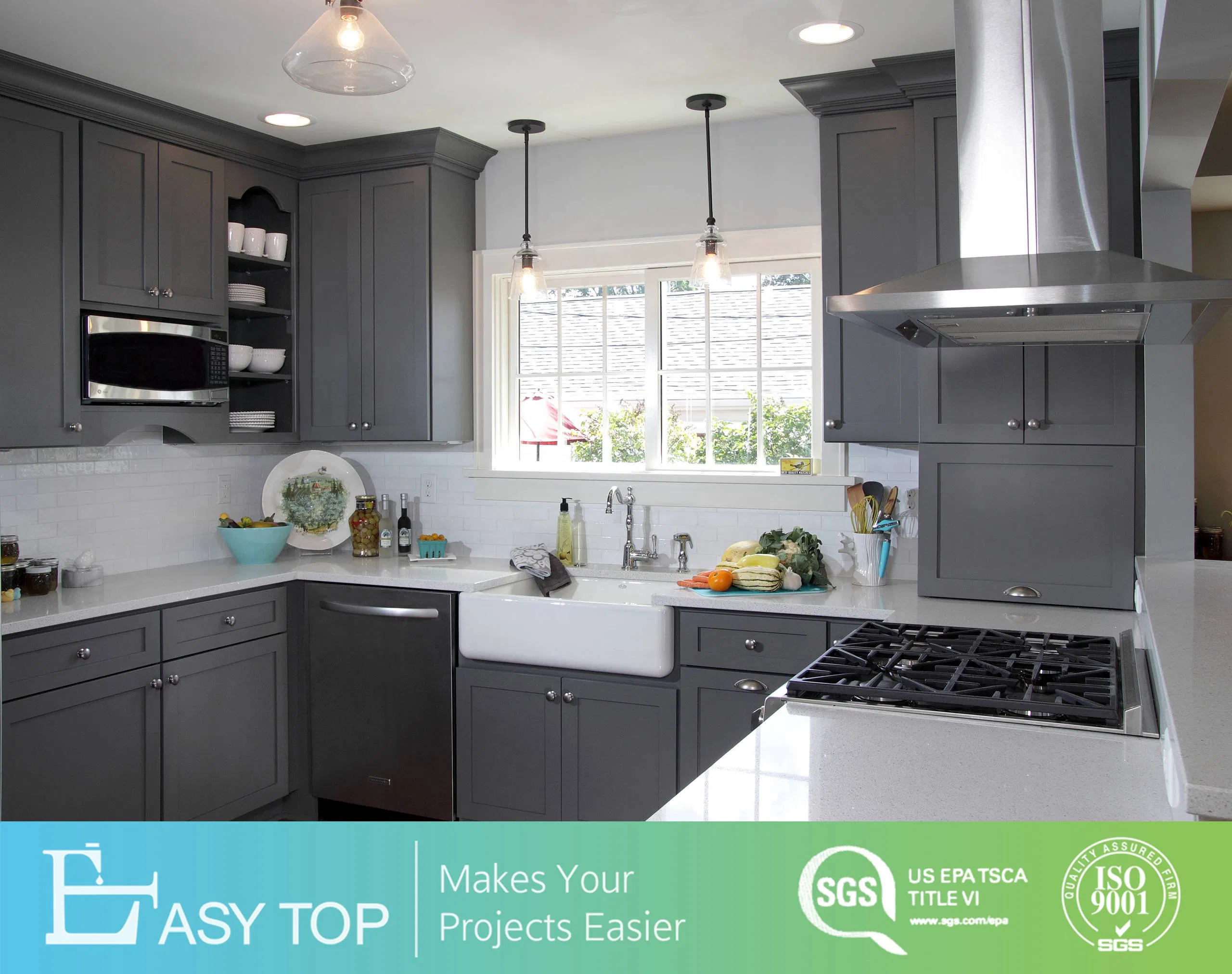 High Quality New Model Eco-Friendly Wood Solid Wood Cabinets Kitchen Units