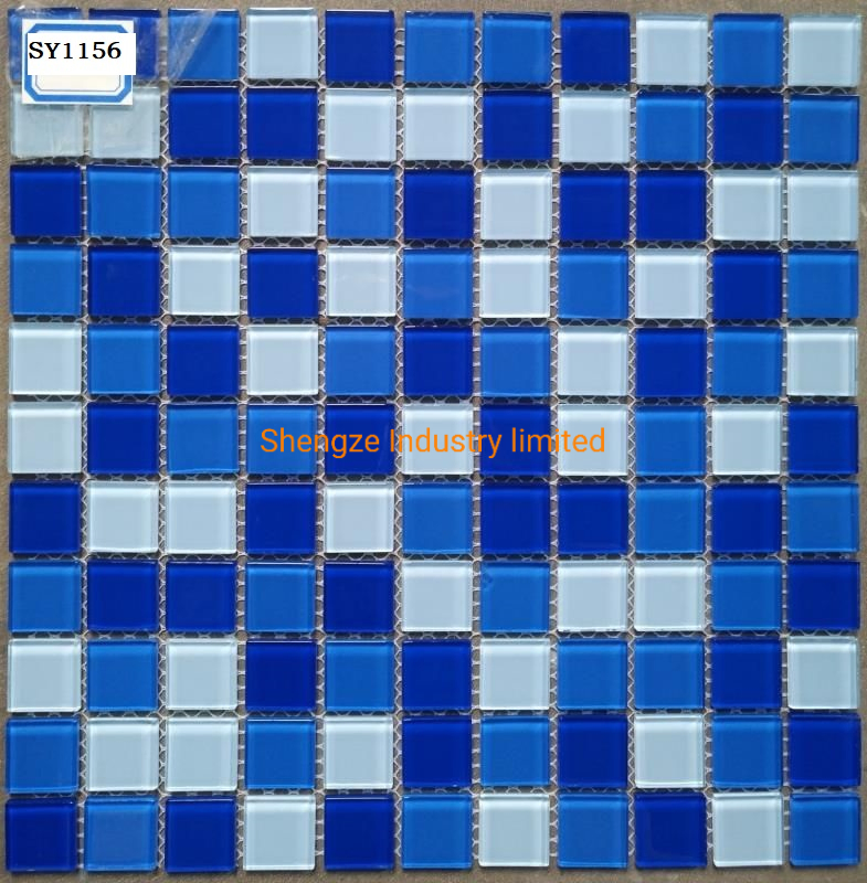 Swimming Pool Tile Blue Glass Pool Mosaic