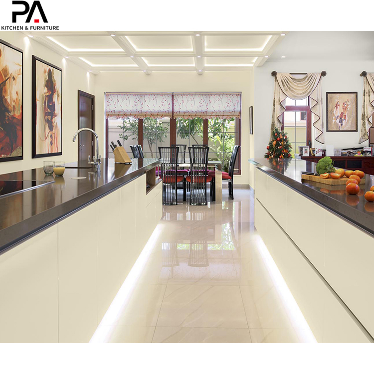 Home Improvement Commercial Warm Yellow Color Kitchen Units