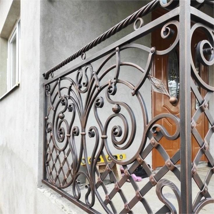 Wrought Iron Railings with Decorative Patterns for Balconies and Stairs Durable and Elegant for Residential Use