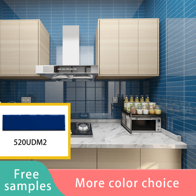 50X200mm Navy Blue Decorative Ceramic Subway Tiles Handcraft Wall Tile