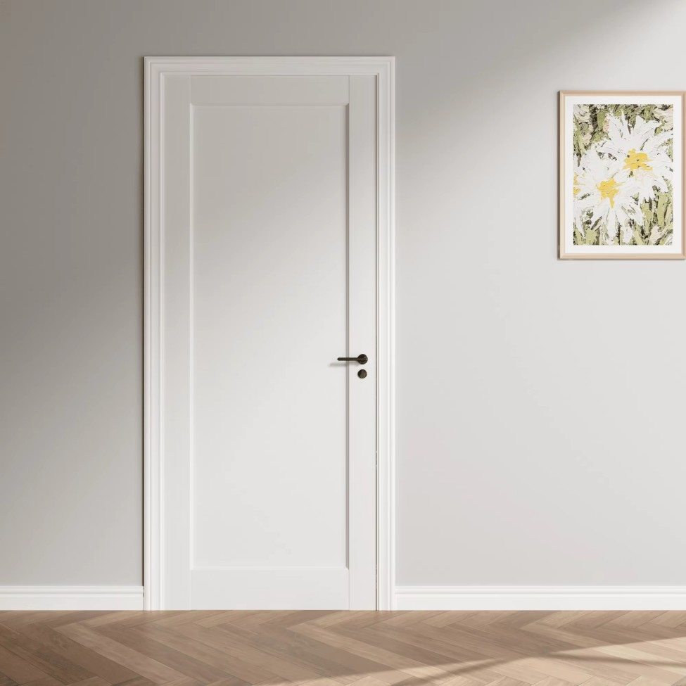 Wholesale Modern Flush Panel Solid Wood WPC PVC MDF Wood Bedroom Soundproof Wooden Interior Room Door for House