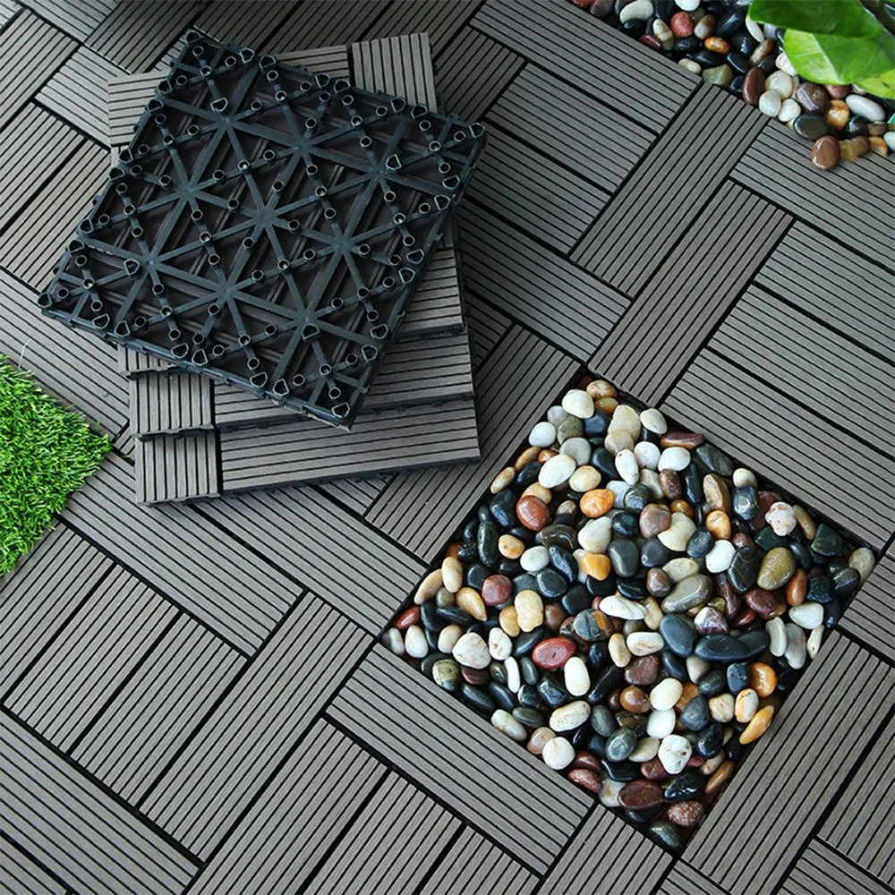 3D Embossed Garden Flooring Plastic WPC Decking Wood Composite Material