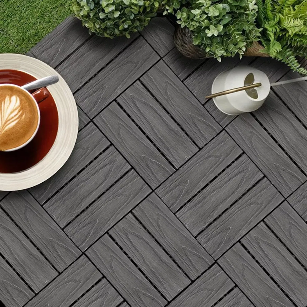 3D Embossed Garden Flooring Plastic WPC Decking Wood Composite Material